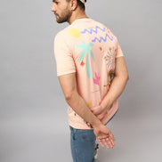 Peach Printed T-Shirt