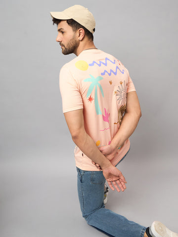 Peach Printed T-Shirt