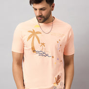 Peach Printed T-Shirt