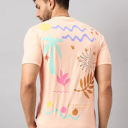 Peach Printed T-Shirt