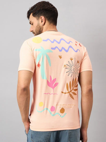 Peach Printed T-Shirt