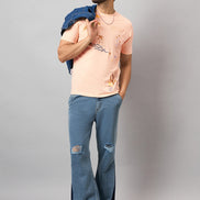 Peach Printed T-Shirt