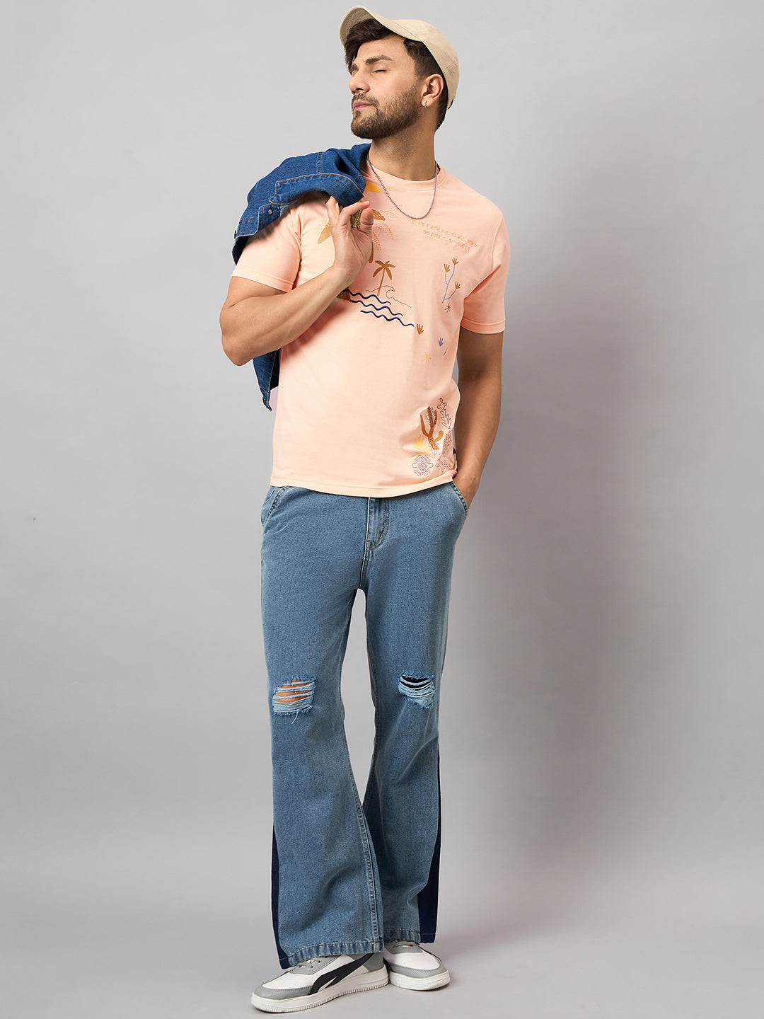 Peach Printed T-Shirt