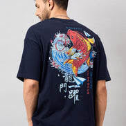 Navy Blue Printed T-Shirt