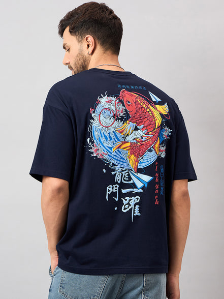 Navy Blue Printed T-Shirt