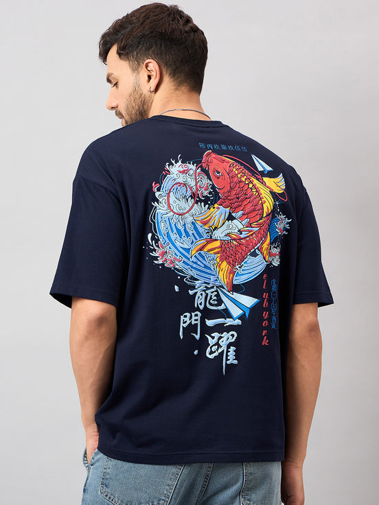 Navy Blue Printed T-Shirt