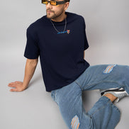 Navy Blue Printed T-Shirt