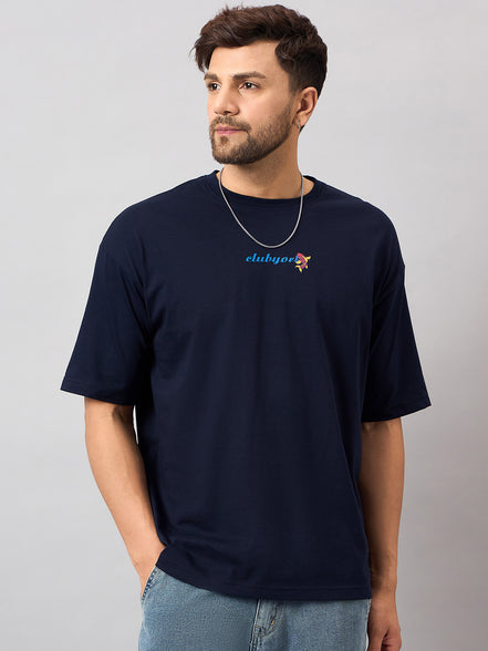 Navy Blue Printed T-Shirt
