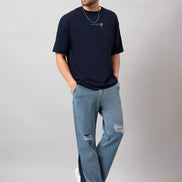 Navy Blue Printed T-Shirt