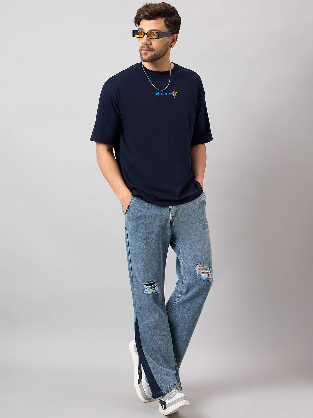 Navy Blue Printed T-Shirt