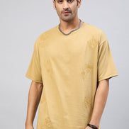 Beige Embroidery T-Shirt