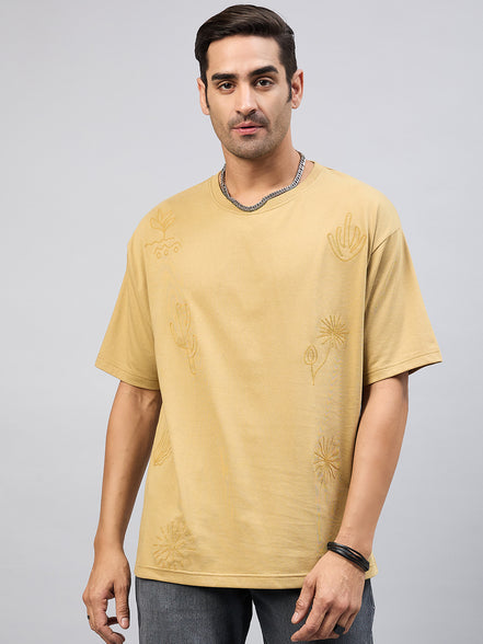 Beige Embroidery T-Shirt