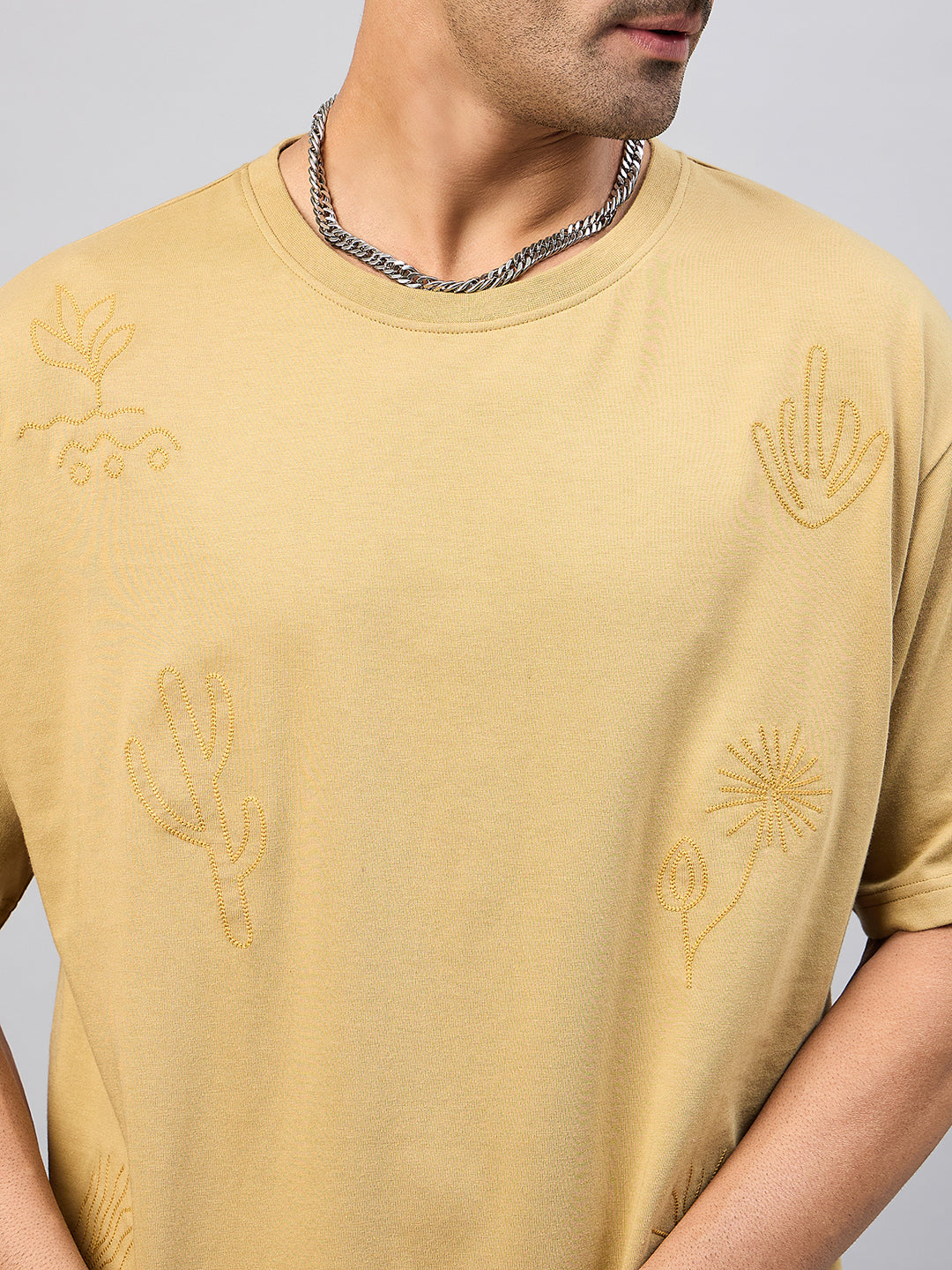 Beige Embroidery T-Shirt