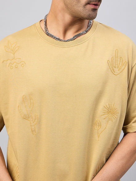 Beige Embroidery T-Shirt