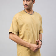 Beige Embroidery T-Shirt