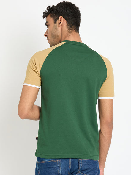 Green Colorblocked T-Shirt