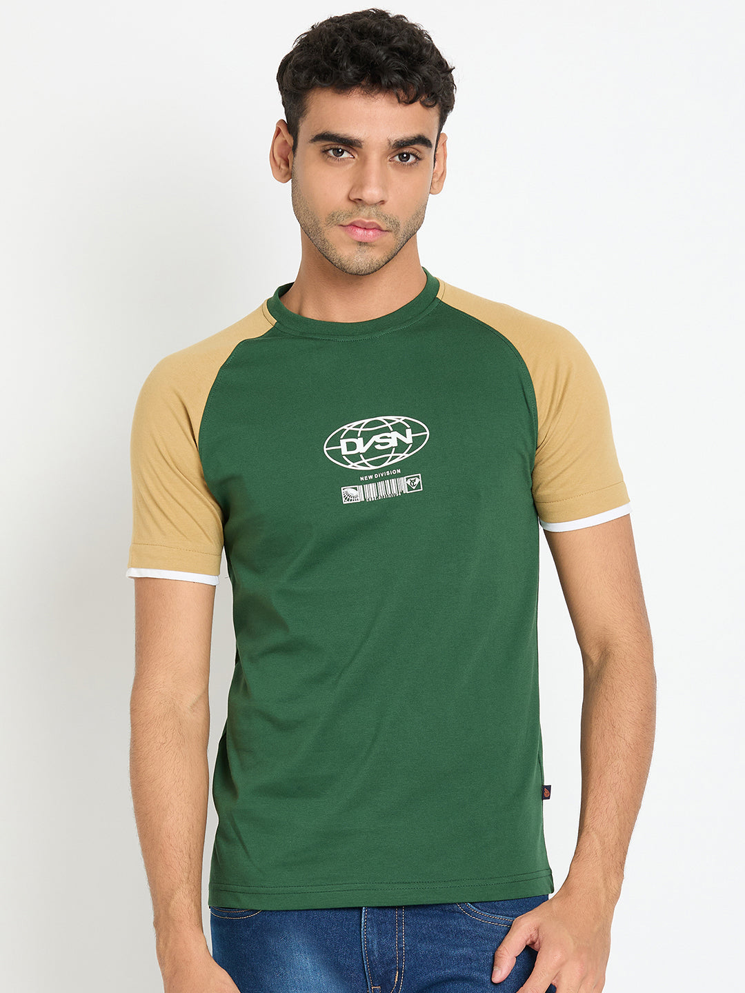 Green Colorblocked T-Shirt