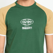 Green Colorblocked T-Shirt