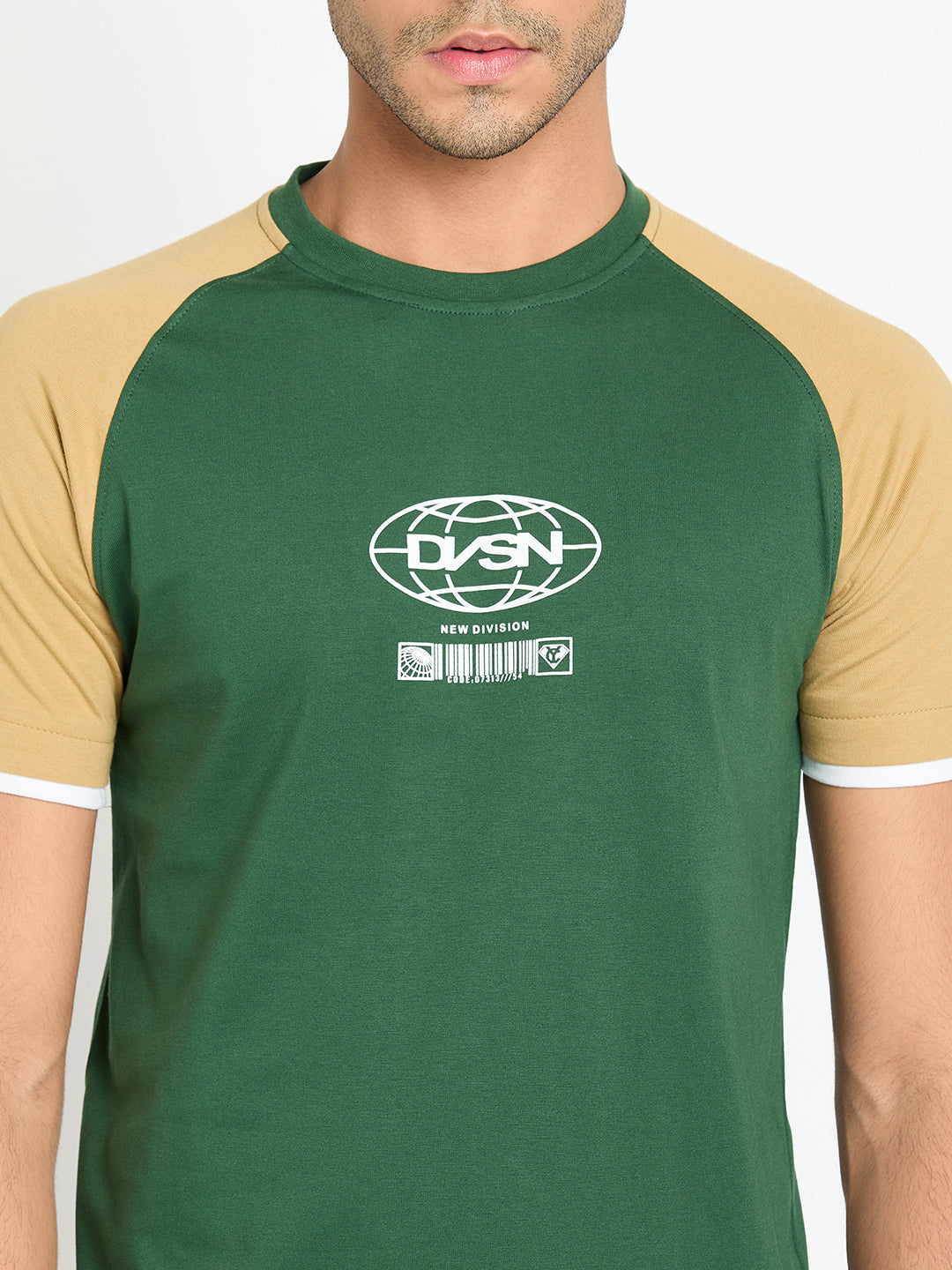 Green Colorblocked T-Shirt
