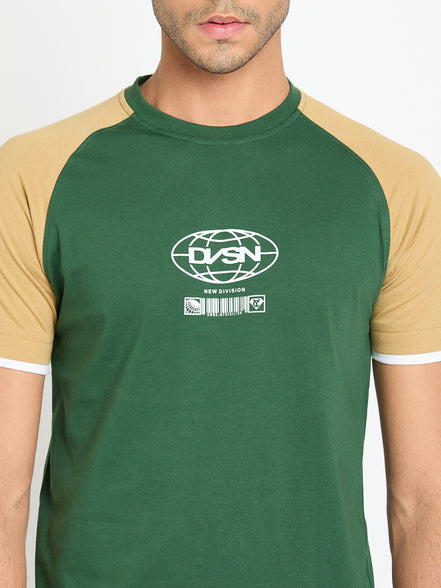 Green Colorblocked T-Shirt