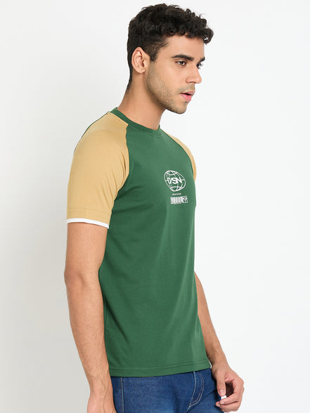 Green Colorblocked T-Shirt