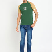 Green Colorblocked T-Shirt