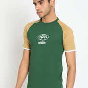 Green Colorblocked T-Shirt