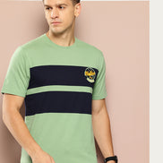 Green Colorblocked T-Shirt