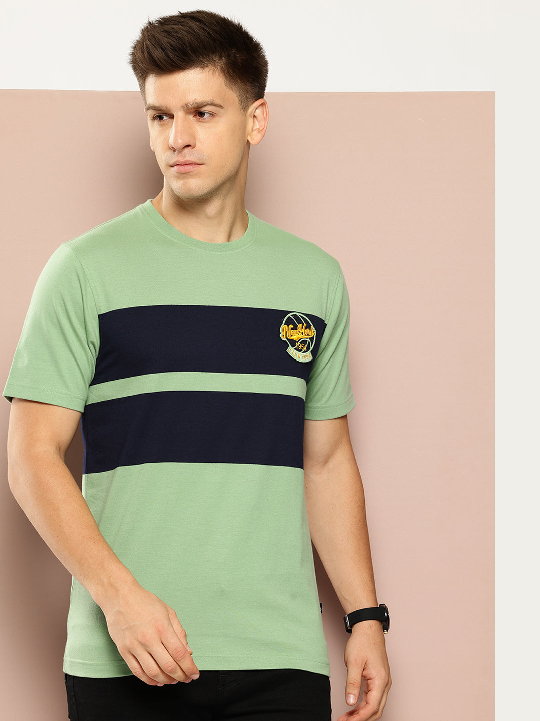 Green Colorblocked T-Shirt