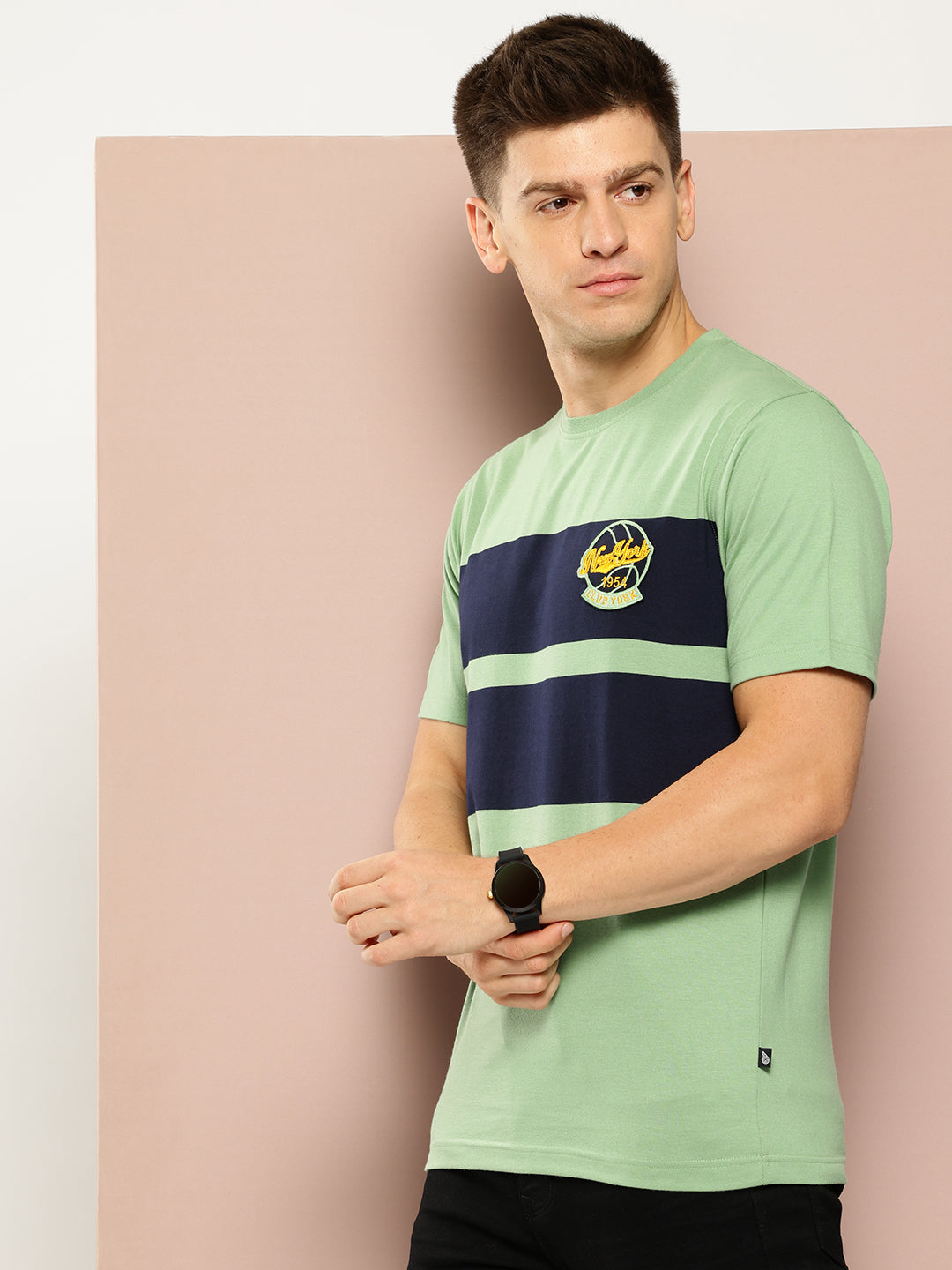 Green Colorblocked T-Shirt