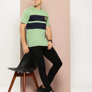 Green Colorblocked T-Shirt