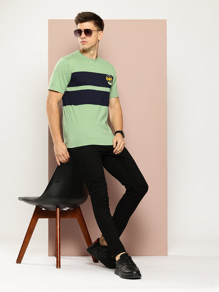 Green Colorblocked T-Shirt
