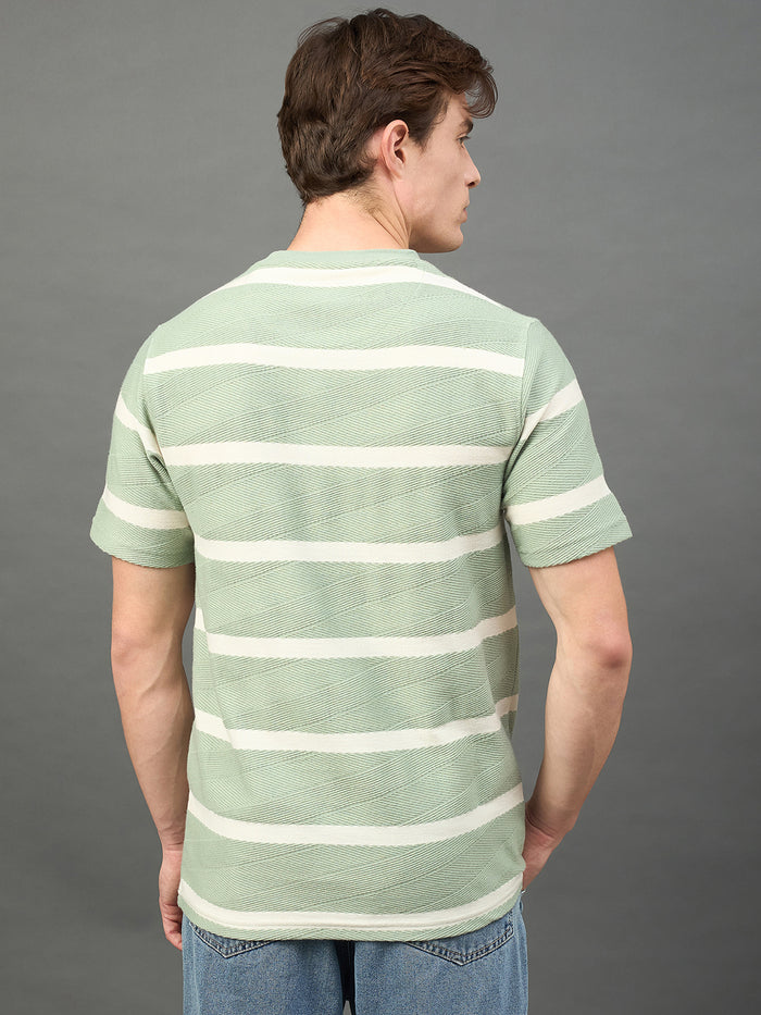 Light Green Striped T-Shirt