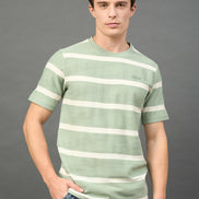 Light Green Striped T-Shirt