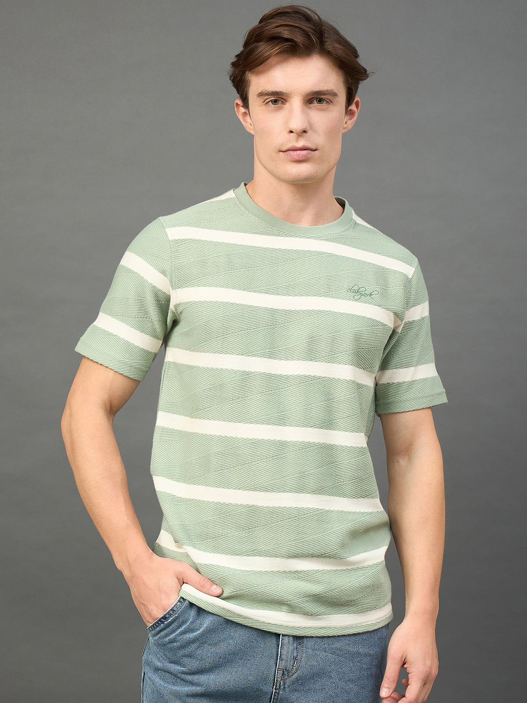 Light Green Striped T-Shirt