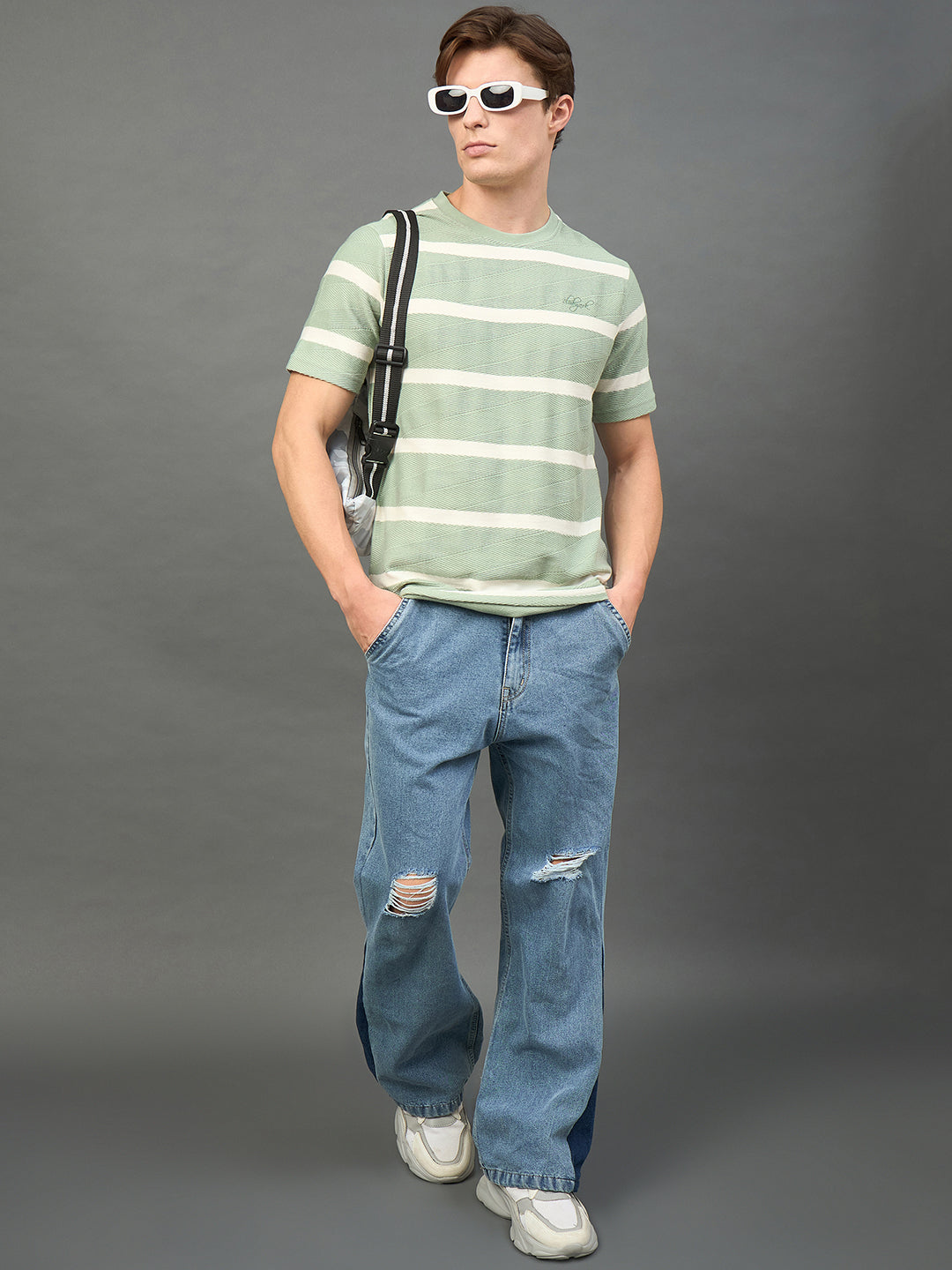 Light Green Striped T-Shirt
