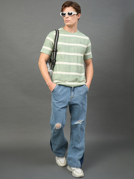 Light Green Striped T-Shirt