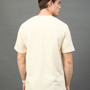 Beige Solid T-Shirt