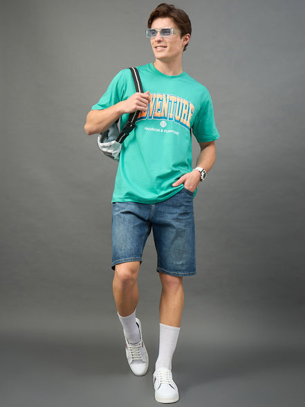 Sea Green Printed T-Shirt