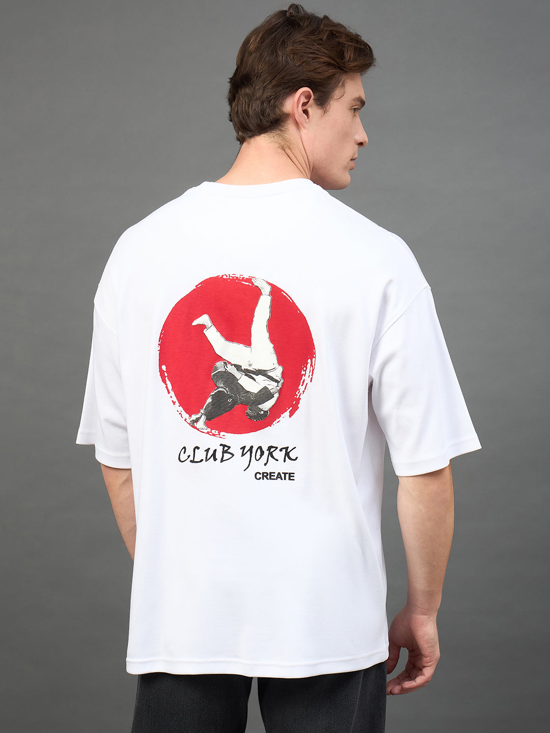 White Printed Oversized T-Shirt