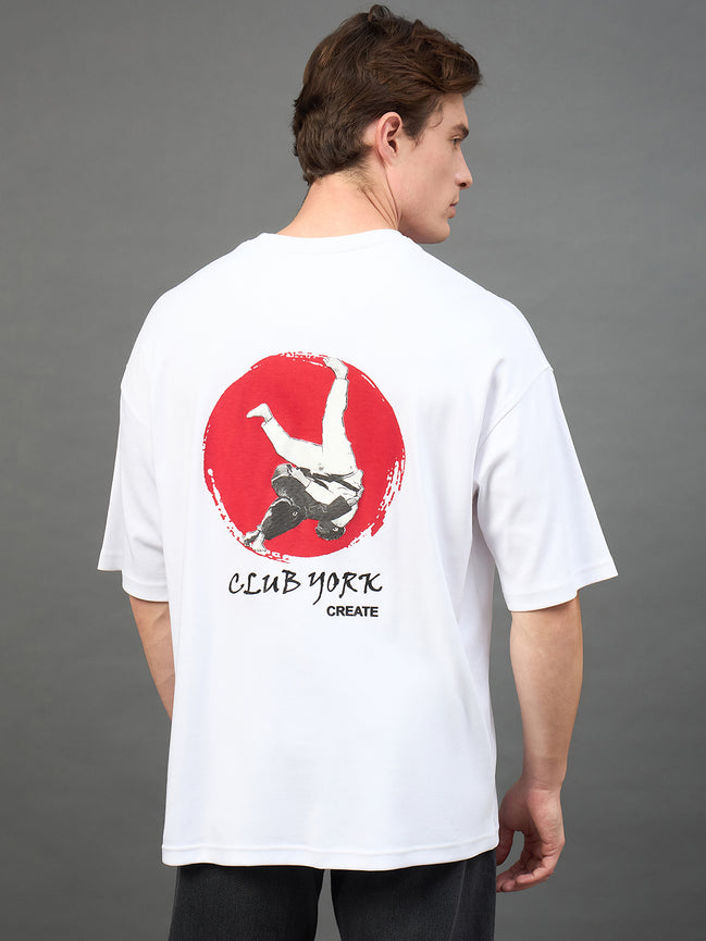White Printed Oversized T-Shirt