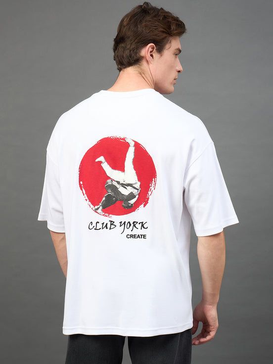 White Printed Oversized T-Shirt