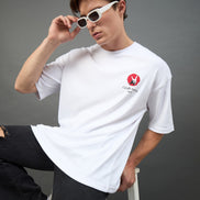 White Printed Oversized T-Shirt