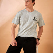 Men Grey Print Regular Fit T-Shirt
