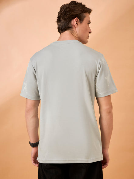 Men Grey Print Regular Fit T-Shirt