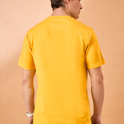 Men Yellow Print Regular Fit T-Shirt