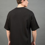 Black Solid Over Size T-Shirt