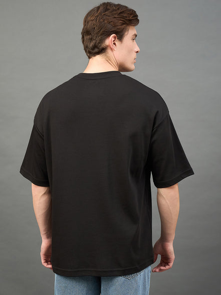 Black Solid Over Size T-Shirt