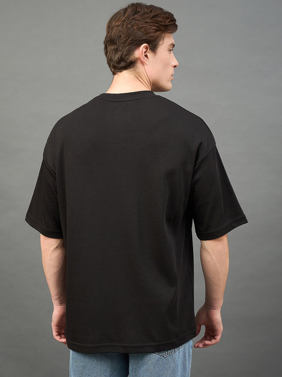 Black Solid Over Size T-Shirt