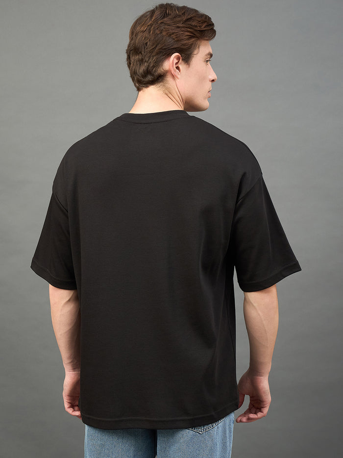 Black Solid Over Size T-Shirt
